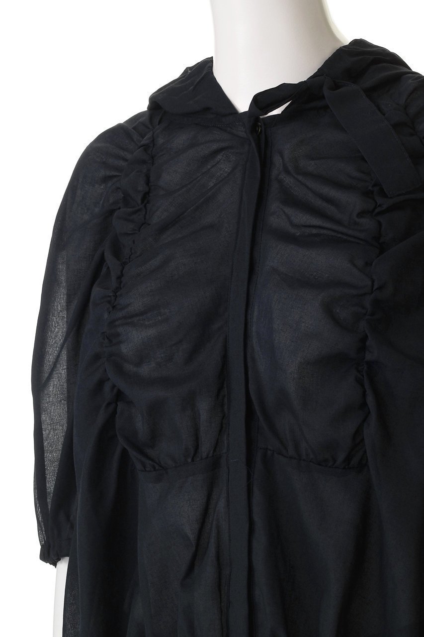 【ミズイロ インド/mizuiro ind】のgathered hooded shirt シャツ 人気、トレンドファッション・服の通販 founy(ファニー) 　ファッション　Fashion　レディースファッション　Fashion for Women　トップス・カットソー　Cut & Sew Tops　シャツ・ブラウス・オフィスカジュアル　Elegant Blouses & Button-Ups　ギャザー　Gathered, Ruffled　シアー　Sheer, See-Through　ショート　Short, Short Length　スリーブ　Sleeve, Long Sleeve / Short Sleeve　トレンド　Trend, Trending Now　ワイド　Wide, Wide Fit　夏　Summer　春　Spring　S/S・春夏　SS, Spring/Summer, Warm Season　other-5|ID: prp329100004588525 ipo3291000000035518172