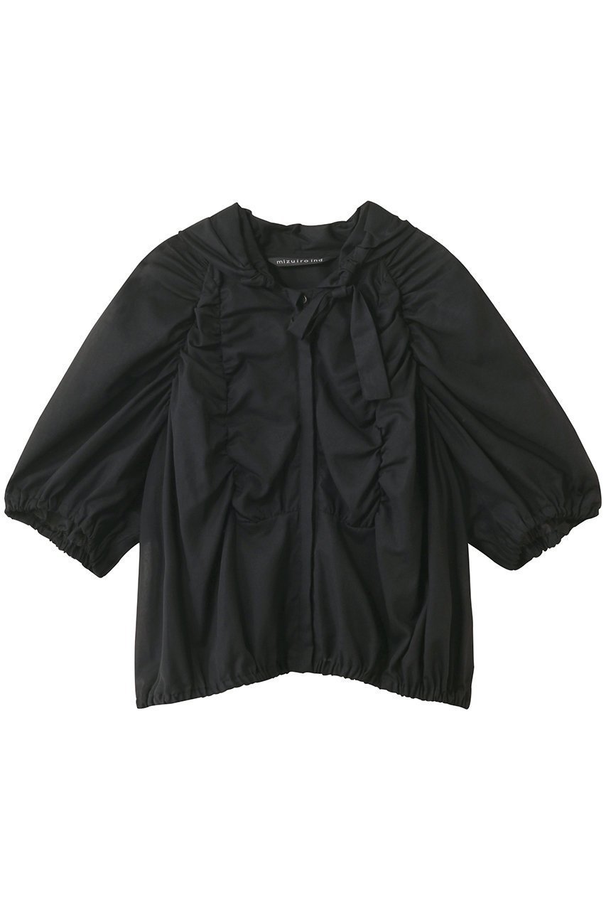 【ミズイロ インド/mizuiro ind】のgathered hooded shirt シャツ インテリア・キッズ・メンズ・レディースファッション・服の通販 founy(ファニー) 　ファッション　Fashion　レディースファッション　Fashion for Women　トップス・カットソー　Cut & Sew Tops　シャツ・ブラウス・オフィスカジュアル　Elegant Blouses & Button-Ups　ギャザー　Gathered, Ruffled　シアー　Sheer, See-Through　ショート　Short, Short Length　スリーブ　Sleeve, Long Sleeve / Short Sleeve　トレンド　Trend, Trending Now　ワイド　Wide, Wide Fit　夏　Summer　春　Spring　S/S・春夏　SS, Spring/Summer, Warm Season　black|ID: prp329100004588525 ipo3291000000036392659