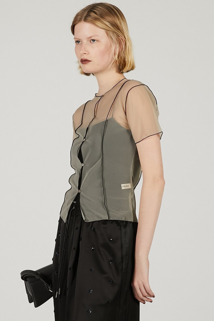 【プランク プロジェクト/PRANK PROJECT】の2WAYシアートップ / 2Way Sheer Top 人気、トレンドファッション・服の通販 founy(ファニー) 　ファッション　Fashion　レディースファッション　Fashion for Women　トップス・カットソー　Cut & Sew Tops　シャツ・ブラウス・オフィスカジュアル　Elegant Blouses & Button-Ups　ロングTシャツ・Tシャツ　Longline T-Shirts & Tees　カットソー・ベーシックTシャツ　Cut-and-Sewn Tops / Stretch Tees & Basics　インナー　Innerwear　ショート　Short, Short Length　ストレッチ　Stretch, Stretchy Fabric　スリーブ　Sleeve, Long Sleeve / Short Sleeve　タンブラー　Tumbler, Travel Mug　other-7|ID: prp329100004588532 ipo3291000000035060884