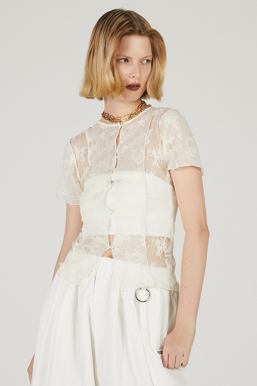 【プランク プロジェクト/PRANK PROJECT】の2WAYレースシアートップ / 2Way Lace Sheer Top 人気、トレンドファッション・服の通販 founy(ファニー) 　ファッション　Fashion　レディースファッション　Fashion for Women　トップス・カットソー　Cut & Sew Tops　シャツ・ブラウス・オフィスカジュアル　Elegant Blouses & Button-Ups　ロングTシャツ・Tシャツ　Longline T-Shirts & Tees　カットソー・ベーシックTシャツ　Cut-and-Sewn Tops / Stretch Tees & Basics　インナー　Innerwear　ショート　Short, Short Length　ストレッチ　Stretch, Stretchy Fabric　スリーブ　Sleeve, Long Sleeve / Short Sleeve　プリーツ　Pleats, Pleated　ランダム　Random, Irregular　レース　Lace, Lace Fabric　定番　Standard, Basic Item　other-8|ID: prp329100004588534 ipo3291000000035790719