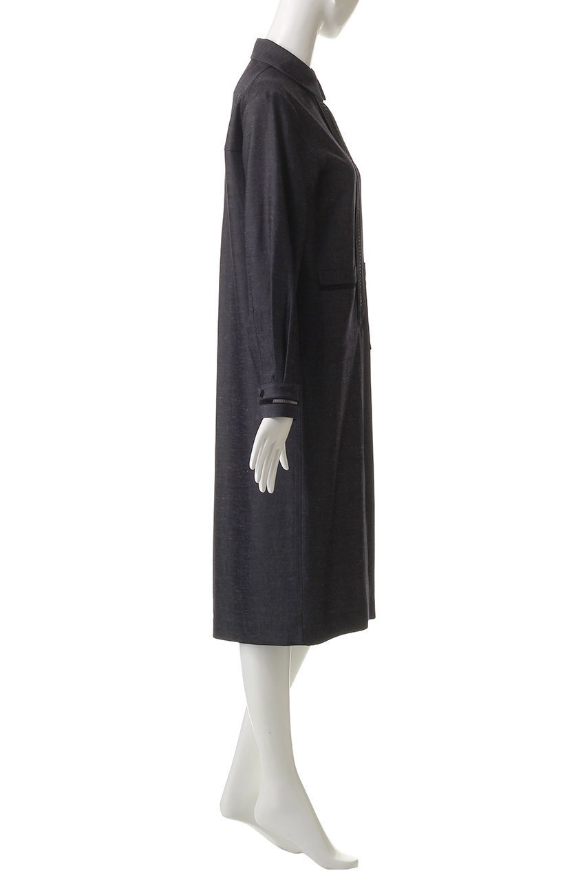 【ルームエイト/Room no.8】の【Room no.8 BLACK】トリアセテート ツイル コンビレースドレス 人気、トレンドファッション・服の通販 founy(ファニー) 　ファッション　Fashion　レディースファッション　Ladies' Fashion Online　ワンピース　Dress　ドレス　Party Dresses　チュニック　Tunic　ストレート　Straight　チュニック　Tunic　ツイル　Twill　ドレス　Dress　フォーマル　Formal　フロント　Front　リュクス　Luxe　ロング　Long　エレガント 上品　Elegant　NEW・新作・新着・新入荷　New Arrivals　other-3|ID: prp329100004588548 ipo3291000000032549398