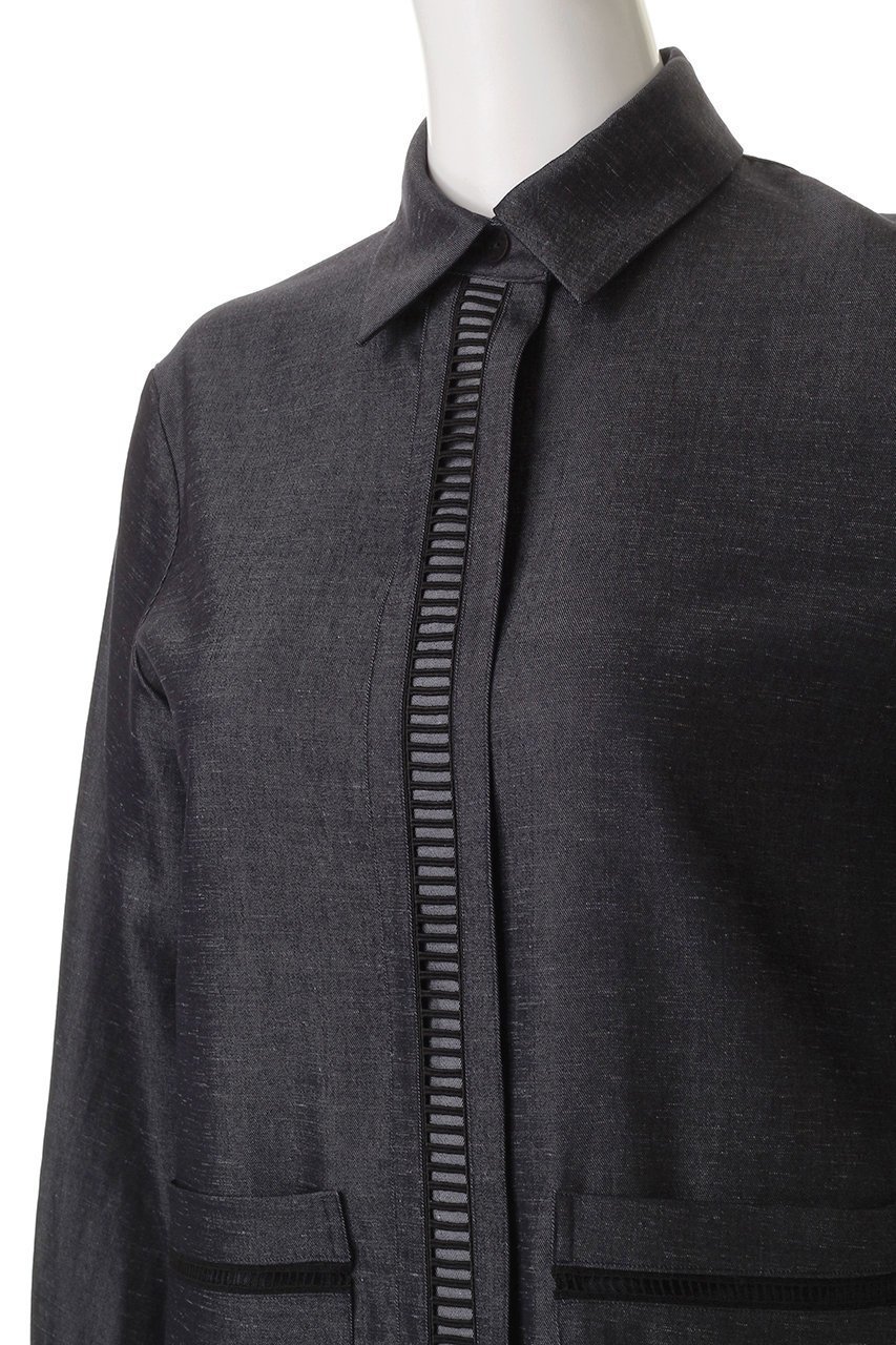 【ルームエイト/Room no.8】の【Room no.8 BLACK】トリアセテート ツイル コンビレースドレス 人気、トレンドファッション・服の通販 founy(ファニー) 　ファッション　Fashion　レディースファッション　Ladies' Fashion Online　ワンピース　Dress　ドレス　Party Dresses　チュニック　Tunic　ストレート　Straight　チュニック　Tunic　ツイル　Twill　ドレス　Dress　フォーマル　Formal　フロント　Front　リュクス　Luxe　ロング　Long　エレガント 上品　Elegant　NEW・新作・新着・新入荷　New Arrivals　other-5|ID: prp329100004588548 ipo3291000000032549400
