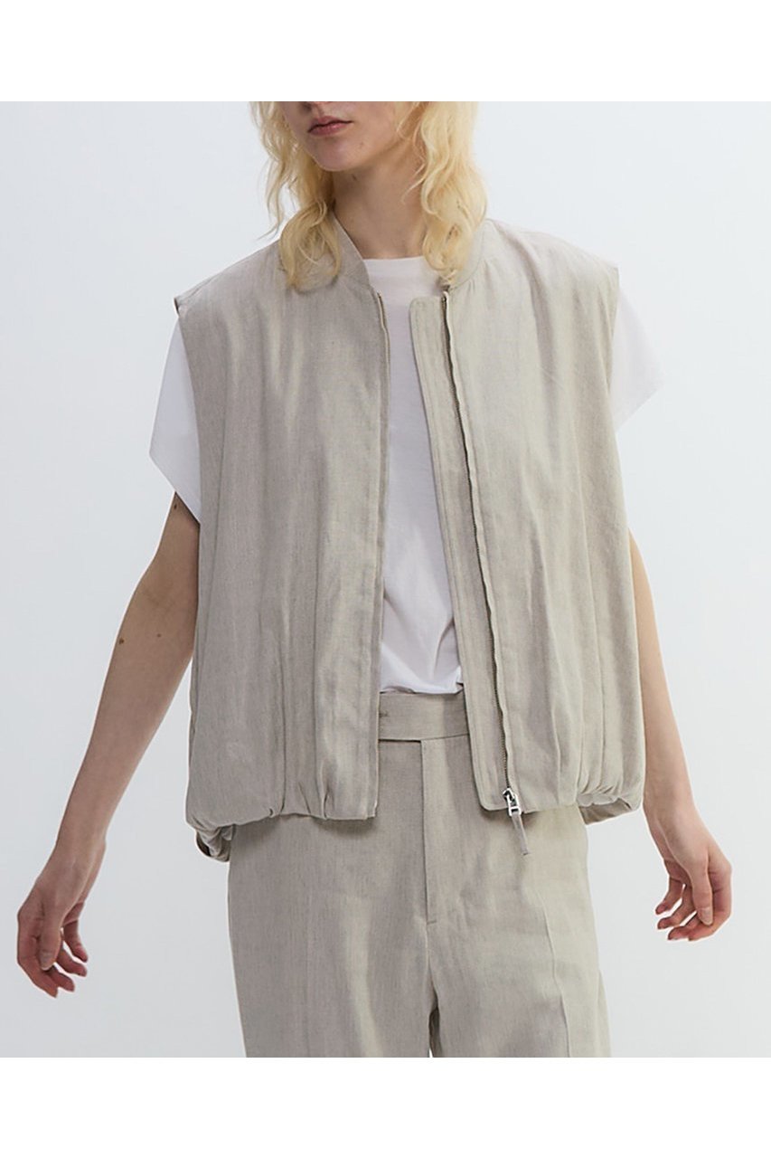 【プレインピープル/PLAIN PEOPLE】のリネンレーヨンストレッチブルゾンジレ 人気、トレンドファッション・服の通販 founy(ファニー) 　ファッション　Fashion　レディースファッション　Ladies' Fashion Online　アウター　Coat Outerwear　ジャケット　Jackets　ブルゾン　Blouson/Jackets　おすすめ　Recommend　ギャザー　Gather　ジャケット　Jacket　セットアップ　Set Up　ドレス　Dress　ブルゾン　Blouson　ベスト　Vest　NEW・新作・新着・新入荷　New Arrivals　other-4|ID: prp329100004588560 ipo3291000000032549498