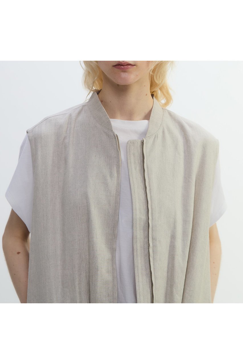 【プレインピープル/PLAIN PEOPLE】のリネンレーヨンストレッチブルゾンジレ 人気、トレンドファッション・服の通販 founy(ファニー) 　ファッション　Fashion　レディースファッション　Ladies' Fashion Online　アウター　Coat Outerwear　ジャケット　Jackets　ブルゾン　Blouson/Jackets　おすすめ　Recommend　ギャザー　Gather　ジャケット　Jacket　セットアップ　Set Up　ドレス　Dress　ブルゾン　Blouson　ベスト　Vest　NEW・新作・新着・新入荷　New Arrivals　other-5|ID: prp329100004588560 ipo3291000000032549499