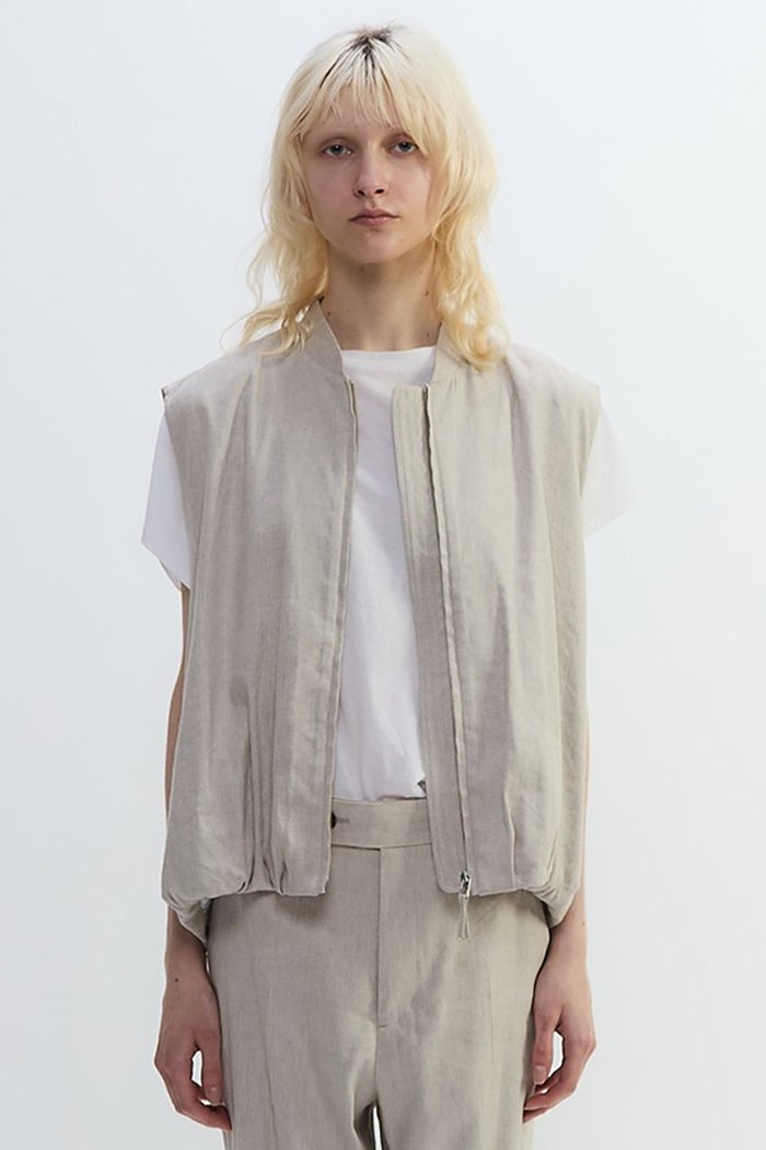 【プレインピープル/PLAIN PEOPLE】のリネンレーヨンストレッチブルゾンジレ インテリア・キッズ・メンズ・レディースファッション・服の通販 founy(ファニー) https://founy.com/ ファッション Fashion レディースファッション Fashion for Women アウター Coat / Outerwear Collection レディースジャケット・軽アウター Jackets ブルゾンジャケット・スポーティアウター Blouson Jackets おすすめ Recommended / Our Picks ギャザー Gathered, Ruffled ジャケット Jacket, Outerwear セットアップ Set-Up, Coordinated Outfit ドレス Dress, One-Piece ブルゾン Blouson, Bomber Jacket ベスト Vest, Waistcoat 再入荷 Restock / Back in Stock |ID: prp329100004588560 ipo3291000000036201646