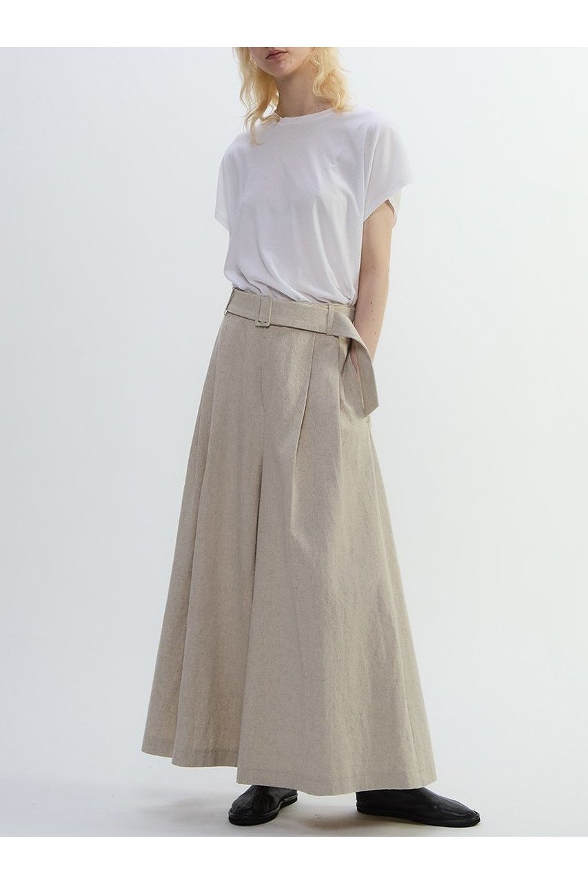 【プレインピープル/PLAIN PEOPLE】のコットンリネンラミーキャンバスタック入りフレアーパンツ インテリア・キッズ・メンズ・レディースファッション・服の通販 founy(ファニー) 　ファッション　Fashion　レディースファッション　Ladies' Fashion Online　パンツ　Pants　キャンバス　Canvas　ジャージ　Jersey　NEW・新作・新着・新入荷　New Arrivals　ベージュ|ID: prp329100004588561 ipo3291000000032549502