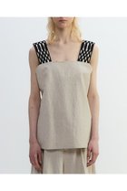 【プレインピープル/PLAIN PEOPLE】のコットンリネンラミーキャンバスキャミソールトップス ベージュ|ID:prp329100004588562