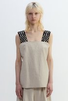 【プレインピープル/PLAIN PEOPLE】のコットンリネンラミーキャンバスキャミソールトップス ベージュ|ID: prp329100004588562 ipo3291000000035790768