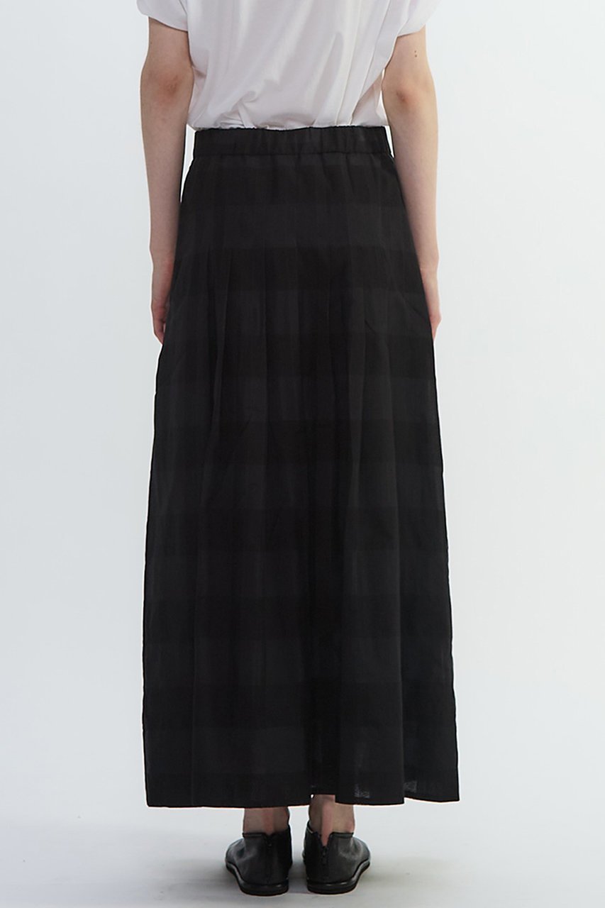 【プレインピープル/PLAIN PEOPLE】のコードチェックワッシャーセミフレアスカート 人気、トレンドファッション・服の通販 founy(ファニー) 　ファッション　Fashion　レディースファッション　Ladies' Fashion Online　スカート　Skirt　Aライン/フレアスカート　Flared A-Line Skirts　ロングスカート　Long Skirt　シルク　Silk　シンプル　Simple　チェック　Check　ロング　Long　NEW・新作・新着・新入荷　New Arrivals　other-3|ID: prp329100004588567 ipo3291000000032549546