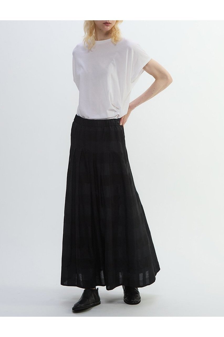 【プレインピープル/PLAIN PEOPLE】のコードチェックワッシャーセミフレアスカート 人気、トレンドファッション・服の通販 founy(ファニー) 　ファッション　Fashion　レディースファッション　Ladies' Fashion Online　スカート　Skirt　Aライン/フレアスカート　Flared A-Line Skirts　ロングスカート　Long Skirt　シルク　Silk　シンプル　Simple　チェック　Check　ロング　Long　NEW・新作・新着・新入荷　New Arrivals　other-4|ID: prp329100004588567 ipo3291000000032549547