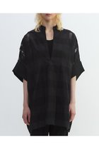【プレインピープル/PLAIN PEOPLE】のコードチェックワッシャーチュニック ブラック|ID:prp329100004588568