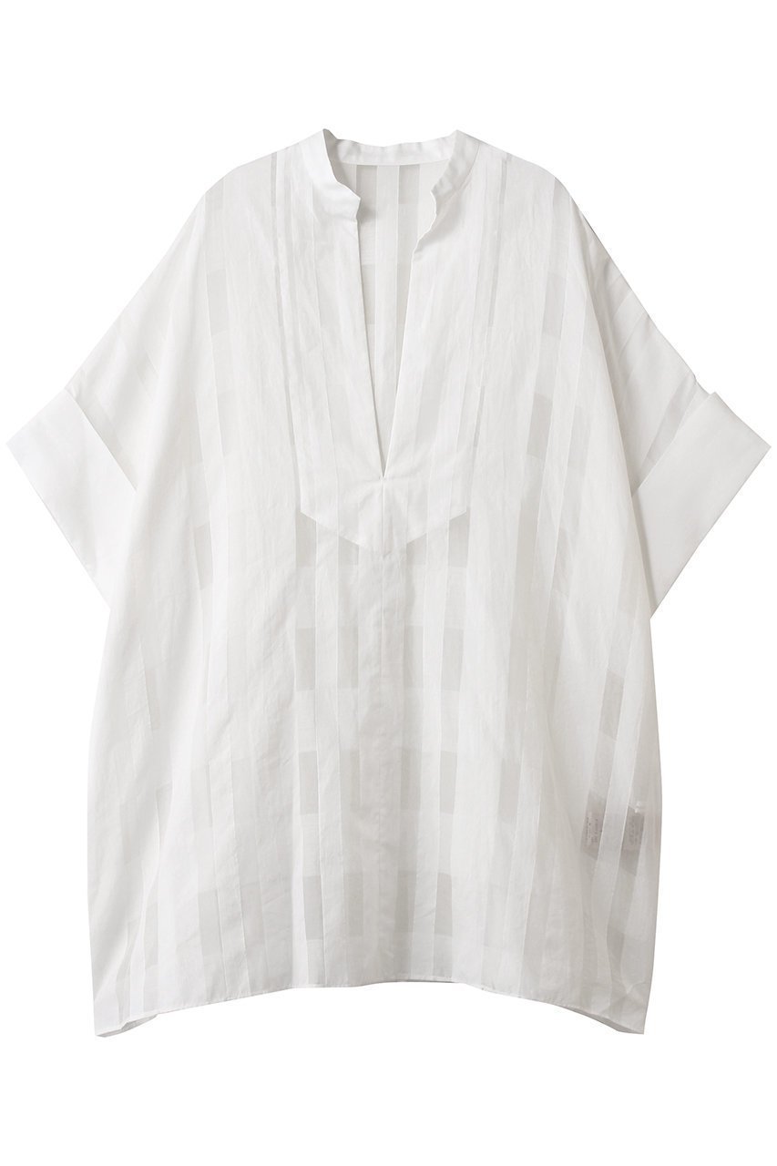 【プレインピープル/PLAIN PEOPLE】のコードチェックワッシャーチュニック インテリア・キッズ・メンズ・レディースファッション・服の通販 founy(ファニー) 　ファッション　Fashion　レディースファッション　Fashion for Women　ワンピース　Dresses　チュニック　Tunic Tops & Dresses　おすすめ　Recommended / Our Picks　シルク　Silk, 100% Silk　チェック　Check, Plaid, Tartan　チュニック　Tunic, Long Top　ホワイト|ID: prp329100004588568 ipo3291000000034337094