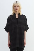 【プレインピープル/PLAIN PEOPLE】のコードチェックワッシャーチュニック ブラック|ID: prp329100004588568 ipo3291000000035790787