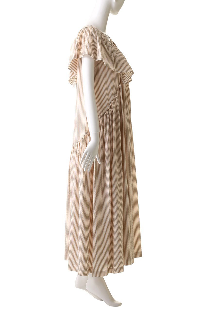 【ハウス オブ ロータス/HOUSE OF LOTUS】のストライプフリルスリーブワンピース 人気、トレンドファッション・服の通販 founy(ファニー) 　ファッション　Fashion　レディースファッション　Ladies' Fashion Online　ワンピース　Dress　チュニック　Tunic　2025年　2025　おすすめ　Recommend　サンダル　Sandals　ストライプ　Stripe　スリーブ　Sleeve　チュニック　Tunic　デコルテ　Decolletage　フェミニン　Feminine　フラット　Flat　フリル　Frills　ロング　Long　A/W・秋冬　Aw・Autumn/Winter・Fw・Fall-Winter　other-3|ID: prp329100004588569 ipo3291000000032549561