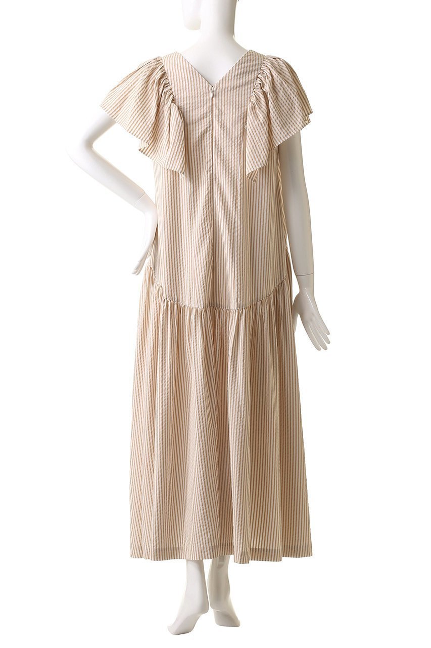 【ハウス オブ ロータス/HOUSE OF LOTUS】のストライプフリルスリーブワンピース 人気、トレンドファッション・服の通販 founy(ファニー) 　ファッション　Fashion　レディースファッション　Ladies' Fashion Online　ワンピース　Dress　チュニック　Tunic　2025年　2025　おすすめ　Recommend　サンダル　Sandals　ストライプ　Stripe　スリーブ　Sleeve　チュニック　Tunic　デコルテ　Decolletage　フェミニン　Feminine　フラット　Flat　フリル　Frills　ロング　Long　A/W・秋冬　Aw・Autumn/Winter・Fw・Fall-Winter　other-4|ID: prp329100004588569 ipo3291000000032549562