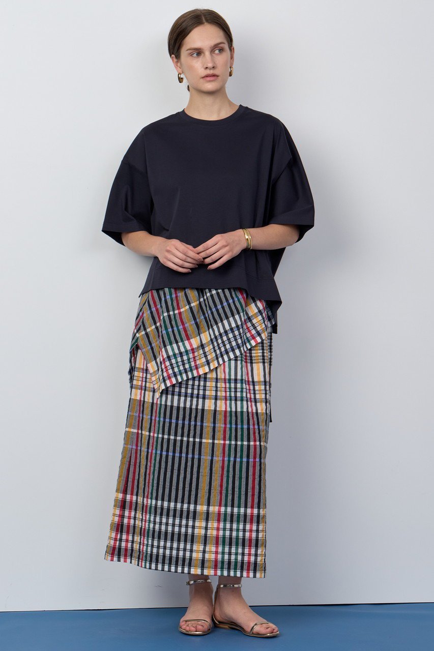 【ハウス オブ ロータス/HOUSE OF LOTUS】のランダムチェックスカート 人気、トレンドファッション・服の通販 founy(ファニー) 　ファッション　Fashion　レディースファッション　Fashion for Women　スカート　Skirts　ロングスカート　Long Skirts / Maxi & Midi Skirts　2025年　2025　2025-2026秋冬・A/W　Autumn/Winter 2025–26 AW25–26　アシンメトリー　Asymmetrical Style　カットソー　Cut and Sewn Top　シンプル　Simple, Minimal　チェック　Check, Plaid, Tartan　リボン　Ribbon, Bow　ロング　Long, Long-Length　再入荷　Restock / Back in Stock　A/W・秋冬　Autumn/Winter　other-8|ID: prp329100004588571 ipo3291000000032631565