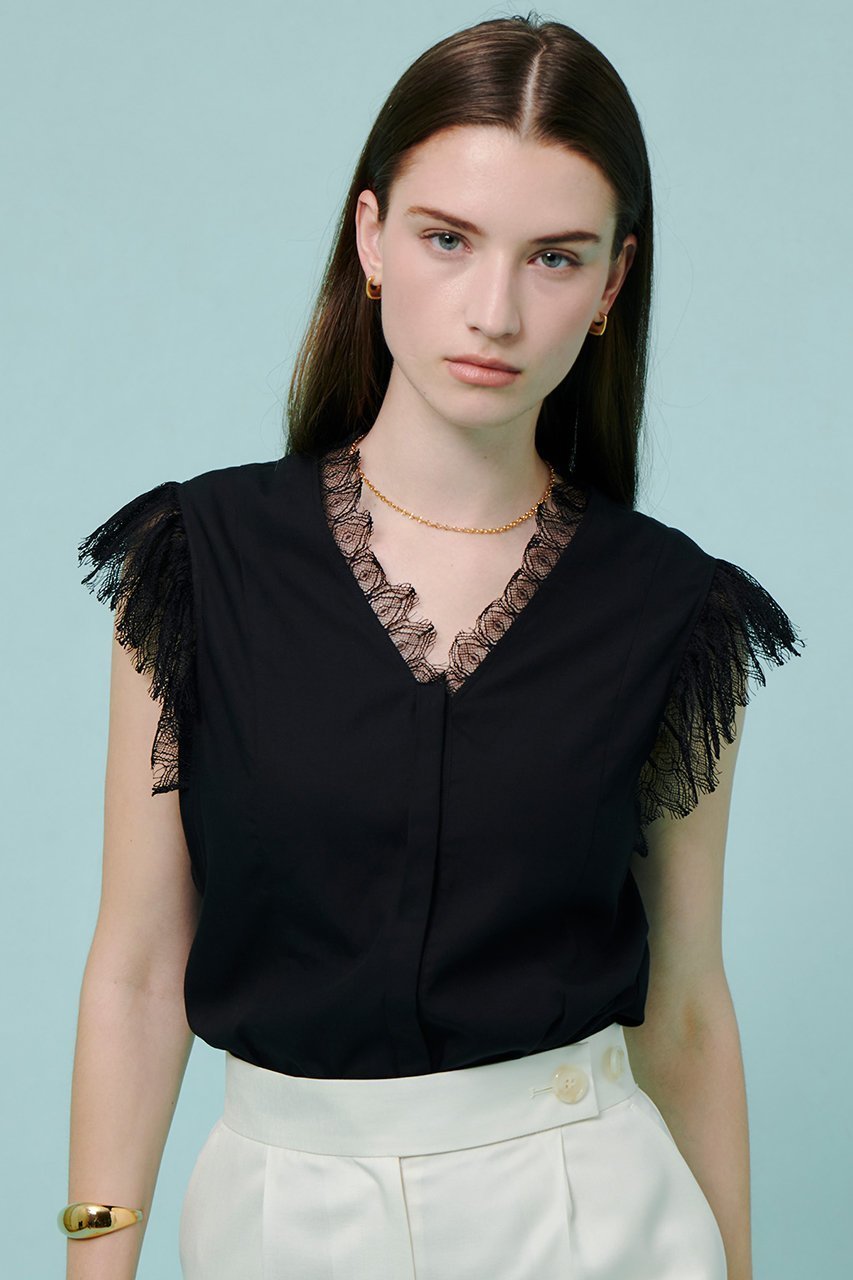 【アルアバイル/allureville】のレースカラーブラウス 人気、トレンドファッション・服の通販 founy(ファニー) 　ファッション　Fashion　レディースファッション　Fashion for Women　トップス・カットソー　Cut & Sew Tops　キャミソール&ノースリーブ　Camisoles & Sleeveless Tops　シャツ・ブラウス・オフィスカジュアル　Elegant Blouses & Button-Ups　インナー　Innerwear　ジャケット　Jacket, Outerwear　ノースリーブ　Sleeveless, No-Sleeve　ブルゾン　Blouson, Bomber Jacket　マニッシュ　Mannish, Boyish　レース　Lace, Lace Fabric　エレガント 上品　Elegant　秋　Autumn　other-2|ID: prp329100004588572 ipo3291000000033616611
