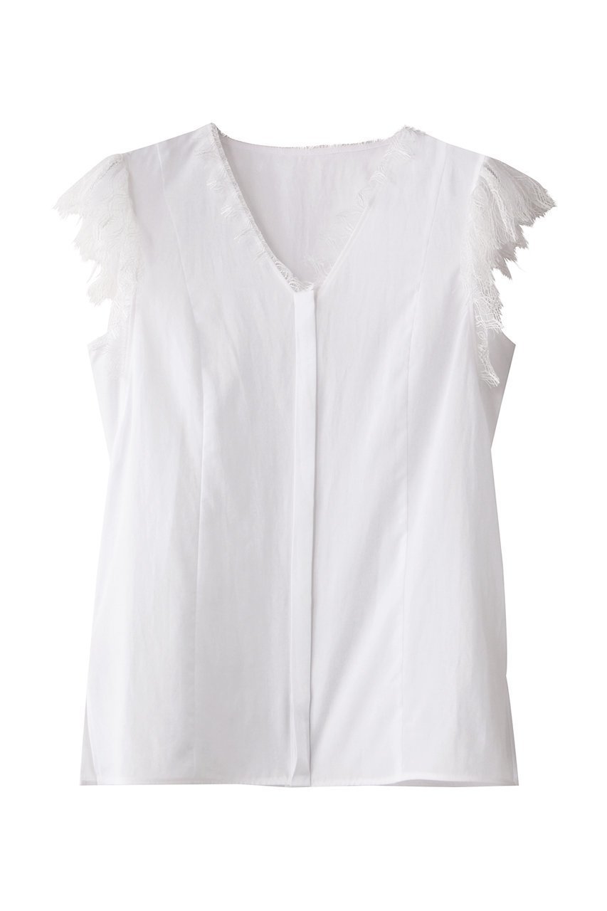 【アルアバイル/allureville】のレースカラーブラウス インテリア・キッズ・メンズ・レディースファッション・服の通販 founy(ファニー) 　ファッション　Fashion　レディースファッション　Fashion for Women　トップス・カットソー　Cut & Sew Tops　キャミソール&ノースリーブ　Camisoles & Sleeveless Tops　シャツ・ブラウス・オフィスカジュアル　Elegant Blouses & Button-Ups　インナー　Innerwear　ジャケット　Jacket, Outerwear　ノースリーブ　Sleeveless, No-Sleeve　ブルゾン　Blouson, Bomber Jacket　マニッシュ　Mannish, Boyish　レース　Lace, Lace Fabric　エレガント 上品　Elegant　再入荷　Restock / Back in Stock　秋　Autumn　ホワイト|ID: prp329100004588572 ipo3291000000035321206