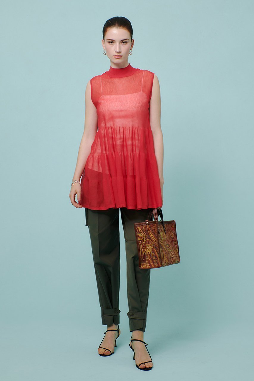 【アルアバイル/allureville】のシアーティアードチュニック 人気、トレンドファッション・服の通販 founy(ファニー) 　ファッション　Fashion　レディースファッション　Fashion for Women　ワンピース　Dresses　チュニック　Tunic Tops & Dresses　ギャザー　Gathered, Ruffled　チュニック　Tunic, Long Top　デニム　Denim, Jeans Material　ノースリーブ　Sleeveless, No-Sleeve　ミドル　Middle Length, Mid Height　夏　Summer　other-6|ID: prp329100004588575 ipo3291000000035646454