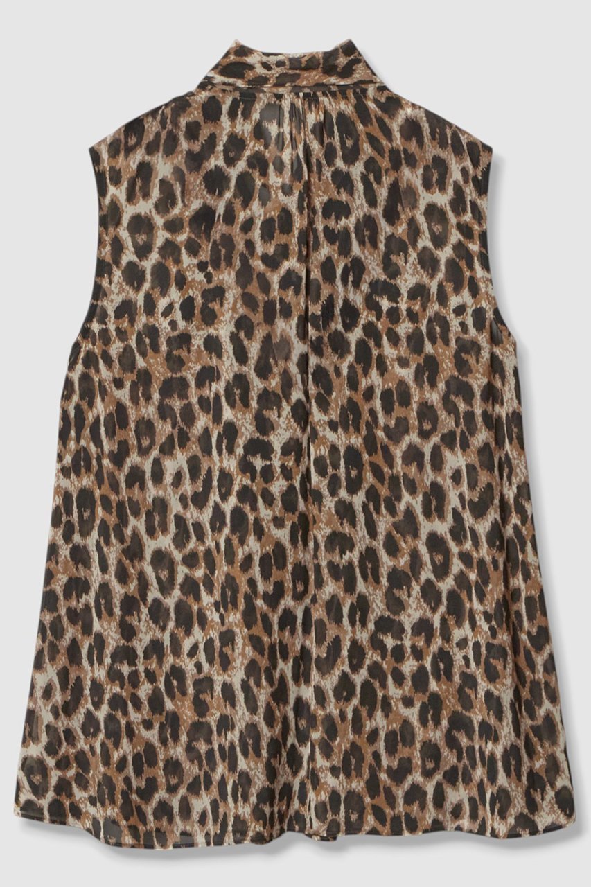 【アルアバイル/allureville】のレオパードプリントボウブラウス 人気、トレンドファッション・服の通販 founy(ファニー) 　ファッション　Fashion　レディースファッション　Fashion for Women　トップス・カットソー　Cut & Sew Tops　キャミソール&ノースリーブ　Camisoles & Sleeveless Tops　シャツ・ブラウス・オフィスカジュアル　Elegant Blouses & Button-Ups　カーゴパンツ　Cargo Pants, Utility Pants　ジーンズ　Jeans, Denim Pants　ノースリーブ　Sleeveless, No-Sleeve　フェミニン　Feminine, Girly　フレア　Flare, Flared　ボトム　Bottoms, Lower Wear　レオパード　Leopard, Animal Print　other-2|ID: prp329100004588578 ipo3291000000035401671