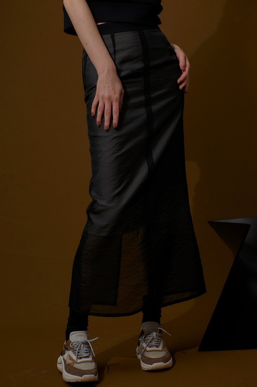 【アルアバイル/allureville】のシアーレイヤードタイトスカート 人気、トレンドファッション・服の通販 founy(ファニー) 　ファッション　Fashion　レディースファッション　Ladies' Fashion Online　スカート　Skirt　ロングスカート　Long Skirt　グラフィック　Graphic　シアー　Sheer　スウェット　Sweat　スポーティ　Sporty　タイトスカート　Tight Skirt　トレンド　Trend　パイピング　Piping　ロング　Long　NEW・新作・新着・新入荷　New Arrivals　other-8|ID: prp329100004588591 ipo3291000000032549805