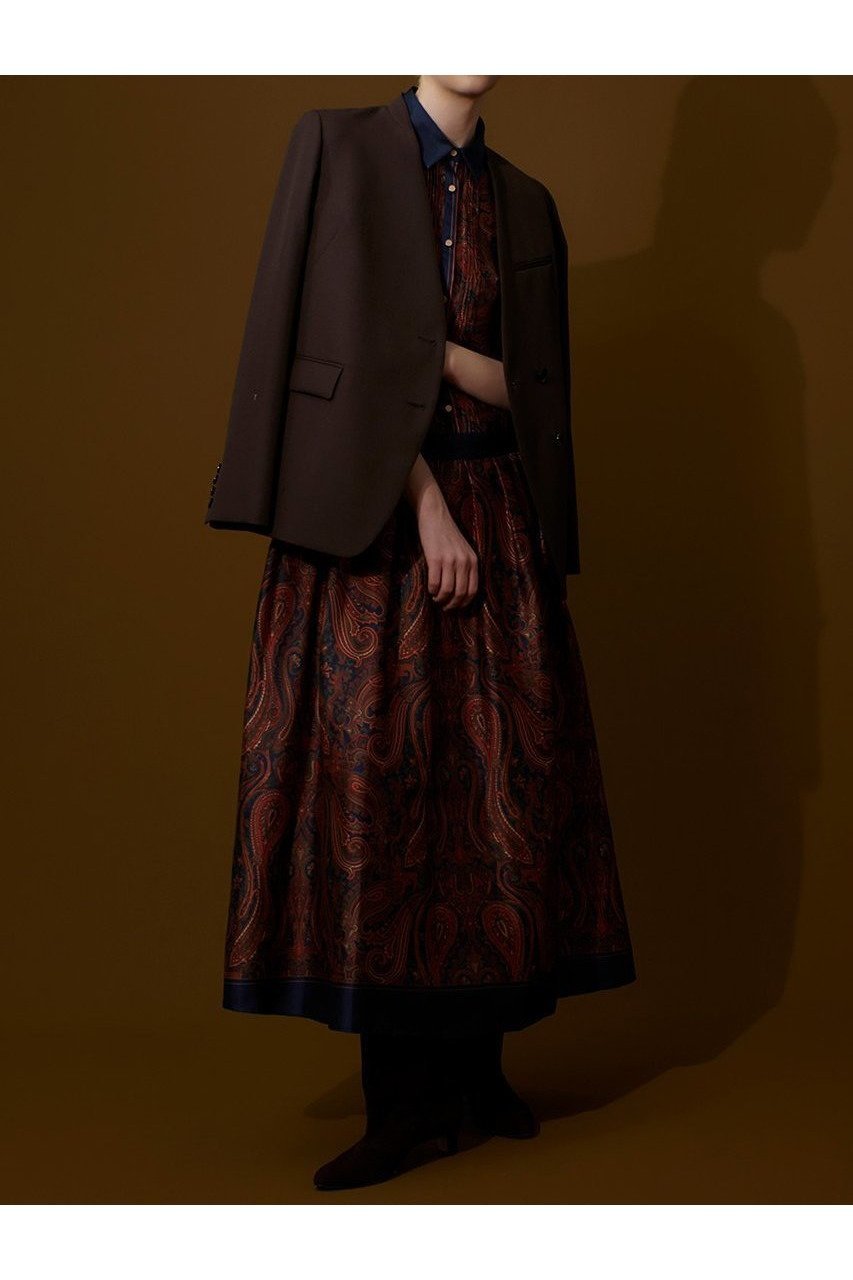 【アルアバイル/allureville】のOFFICINAペイズリープリントワンピース 人気、トレンドファッション・服の通販 founy(ファニー) 　ファッション　Fashion　レディースファッション　Ladies' Fashion Online　ワンピース　Dress　チュニック　Tunic　イタリア　Italy　チュニック　Tunic　テーラード　Tailored　デニム　Denim　トレンド　Trend　ブルゾン　Blouson　ロング　Long　NEW・新作・新着・新入荷　New Arrivals　秋　Autumn/Fall　other-8|ID: prp329100004588592 ipo3291000000032549814