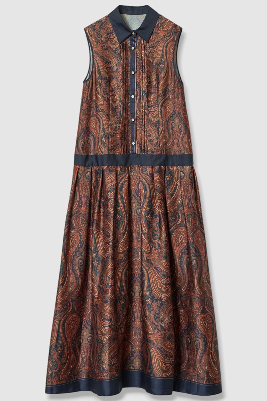 【アルアバイル/allureville】のOFFICINAペイズリープリントワンピース インテリア・キッズ・メンズ・レディースファッション・服の通販 founy(ファニー) 　ファッション　Fashion　レディースファッション　Fashion for Women　ワンピース　Dresses　チュニック　Tunic Tops & Dresses　イタリア　Italy　チュニック　Tunic, Long Top　テーラード　Tailored, Tailored Fit　デニム　Denim, Jeans Material　トレンド　Trend, Trending Now　ブルゾン　Blouson, Bomber Jacket　ロング　Long, Long-Length　秋　Autumn　ブラウン|ID: prp329100004588592 ipo3291000000035451004