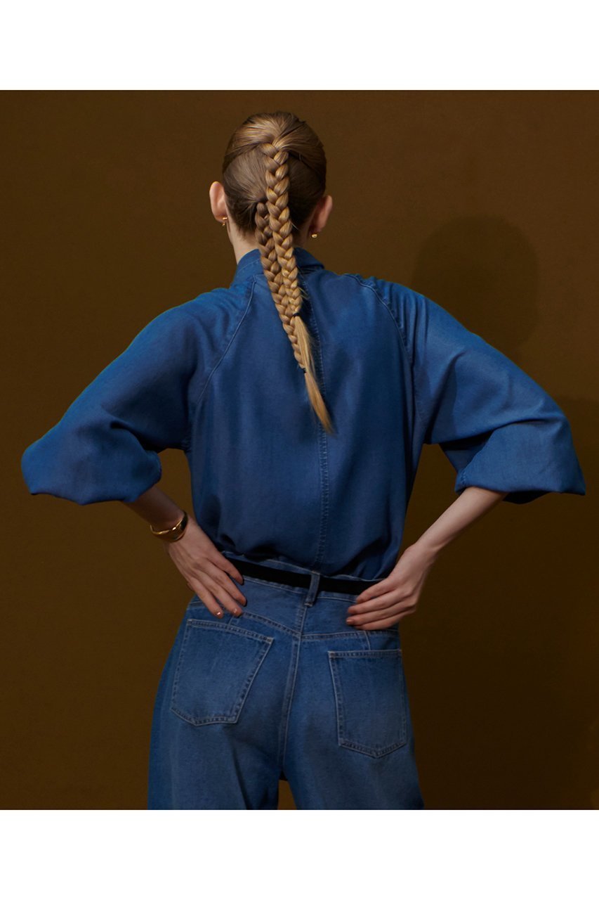 【アルアバイル/allureville】のデニムボウブラウス 人気、トレンドファッション・服の通販 founy(ファニー) 　ファッション　Fashion　レディースファッション　Fashion for Women　トップス・カットソー　Cut & Sew Tops　シャツ・ブラウス・オフィスカジュアル　Elegant Blouses & Button-Ups　ウエスタン　Western Style　スリーブ　Sleeve, Long Sleeve / Short Sleeve　セットアップ　Set-Up, Coordinated Outfit　デニム　Denim, Jeans Material　ドット　Polka Dot, Dot Pattern　ロング　Long, Long-Length　ヴィンテージ　Vintage Style　other-3|ID: prp329100004588597 ipo3291000000035764533