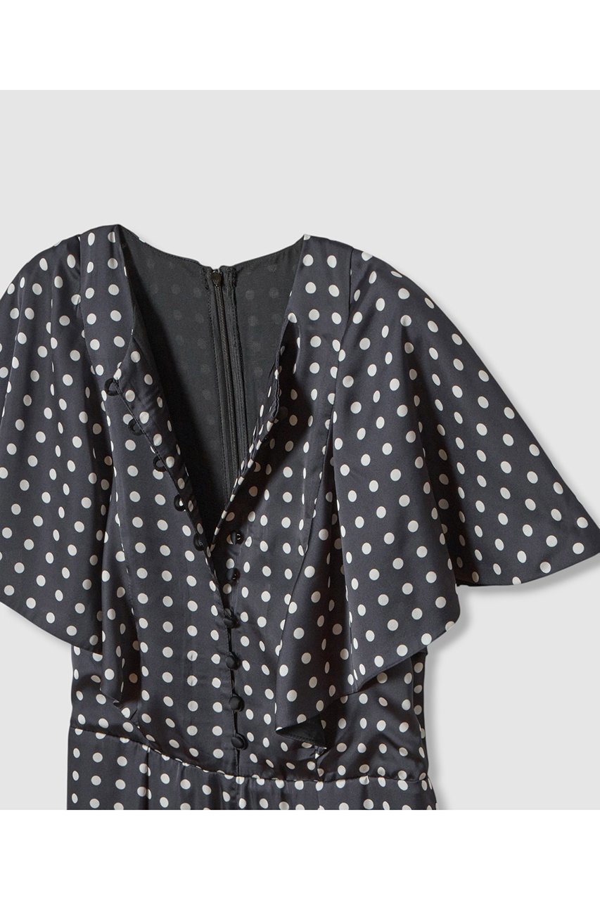【アルアバイル/allureville】の【Loulou Willoughby】ペイズリードットオールインワン 人気、トレンドファッション・服の通販 founy(ファニー) 　ファッション　Fashion　レディースファッション　Ladies' Fashion Online　パンツ　Pants　イタリア　Italy　サテン　Satin　スリーブ　Sleeve　ドット　Dot　フレア　Flare　プリント　Print　ペイズリー　Paisley　モダン　Modern　ワイド　Wide　NEW・新作・新着・新入荷　New Arrivals　other-3|ID: prp329100004589619 ipo3291000000032562554