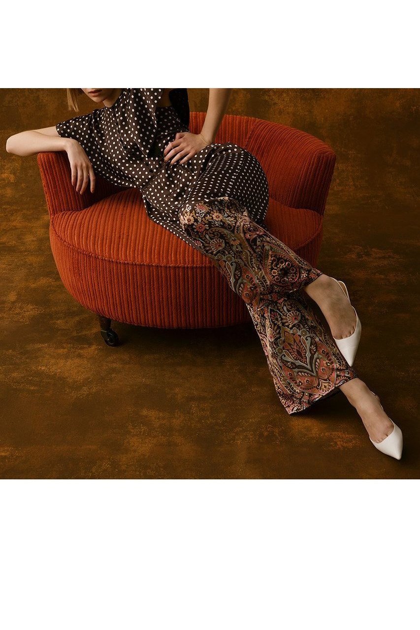 【アルアバイル/allureville】の【Loulou Willoughby】ペイズリードットオールインワン 人気、トレンドファッション・服の通販 founy(ファニー) 　ファッション　Fashion　レディースファッション　Ladies' Fashion Online　パンツ　Pants　イタリア　Italy　サテン　Satin　スリーブ　Sleeve　ドット　Dot　フレア　Flare　プリント　Print　ペイズリー　Paisley　モダン　Modern　ワイド　Wide　NEW・新作・新着・新入荷　New Arrivals　other-7|ID: prp329100004589619 ipo3291000000032562558