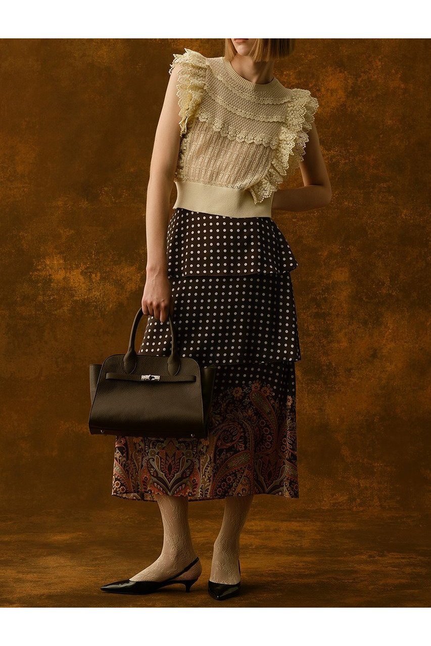 【アルアバイル/allureville】の【Loulou Willoughby】ペイズリードットスカート 人気、トレンドファッション・服の通販 founy(ファニー) 　ファッション　Fashion　レディースファッション　Ladies' Fashion Online　スカート　Skirt　ロングスカート　Long Skirt　イタリア　Italy　サテン　Satin　ティアード　Tiered　ティアードスカート　Tiered Skirt　ドット　Dot　フレア　Flare　プリント　Print　ペイズリー　Paisley　モダン　Modern　ロング　Long　再入荷　Restock/Back In Stock/Re Arrival　other-5|ID: prp329100004589620 ipo3291000000032562565