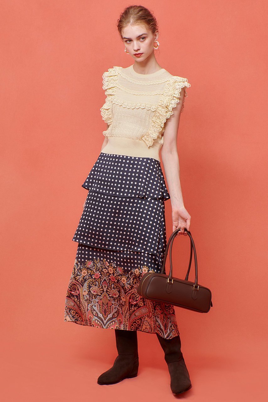 【アルアバイル/allureville】の【Loulou Willoughby】ペイズリードットスカート 人気、トレンドファッション・服の通販 founy(ファニー) ファッション Fashion レディースファッション Fashion for Women スカート Skirts ロングスカート Long Skirts / Maxi & Midi Skirts イタリア Italy サテン Satin, Glossy Fabric ティアード Tiered, Tiered Style ティアードスカート Tiered Skirt, Flounced Skirt ドット Polka Dot, Dot Pattern フレア Flare, Flared プリント Print, Printed Pattern ペイズリー Paisley, Ethnic Pattern モダン Modern, Contemporary ロング Long, Long-Length other-6|ID: prp329100004589620 ipo3291000000035790841