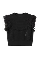 【アルアバイル/allureville】の【Loulou Willoughby】レースフリルニットプルオーバー 人気、トレンドファッション・服の通販 founy(ファニー) ファッション Fashion レディースファッション Fashion for Women トップス・カットソー Cut & Sew Tops ニット Knit Tops & Sweaters カジュアルプルオーバー・ニットトップス Pullovers & Knit Tops / Casual Pullovers アンティーク Antique-Inspired ティアード Tiered, Tiered Style ノースリーブ Sleeveless, No-Sleeve レース Lace, Lace Fabric thumbnail ブラック|ID: prp329100004589621 ipo3291000000033138832