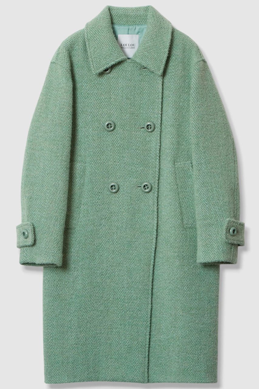 【アルアバイル/allureville】の【Loulou Willoughby】BONOTTOロングコート インテリア・キッズ・メンズ・レディースファッション・服の通販 founy(ファニー) 　ファッション　Fashion　レディースファッション　Ladies' Fashion Online　アウター　Coat Outerwear　コート　Coats　カフス　Cuffs　ツイード　Tweed　ヘリンボーン　Herringbone　ロング　Long　人気　Popularity　冬　Winter　NEW・新作・新着・新入荷　New Arrivals　防寒　Cold Protection　ミントグリーン|ID: prp329100004589625 ipo3291000000032562604