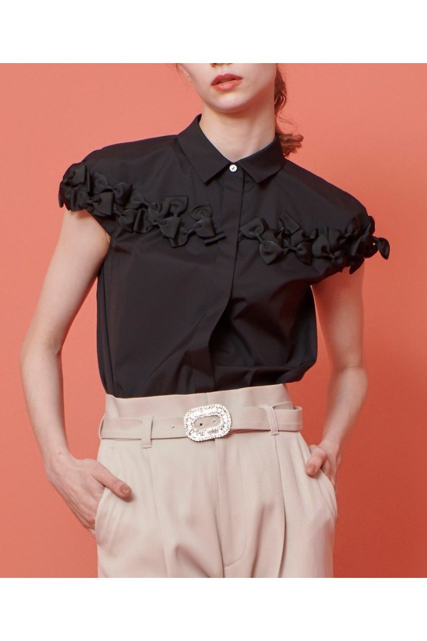 【アルアバイル/allureville】の【Loulou Willoughby】メニーリボンシャツ 人気、トレンドファッション・服の通販 founy(ファニー) 　ファッション　Fashion　レディースファッション　Ladies' Fashion Online　トップス・カットソー　Tops/Tshirt　シャツ/ブラウス　Shirts/Blouses　コンパクト　Compact　ショート　Short　スリーブ　Sleeve　バランス　Balance　フィット　Fit　フェミニン　Feminine　フロント　Front　マニッシュ　Mannish　リボン　Ribbon　NEW・新作・新着・新入荷　New Arrivals　other-6|ID: prp329100004589626 ipo3291000000032562619