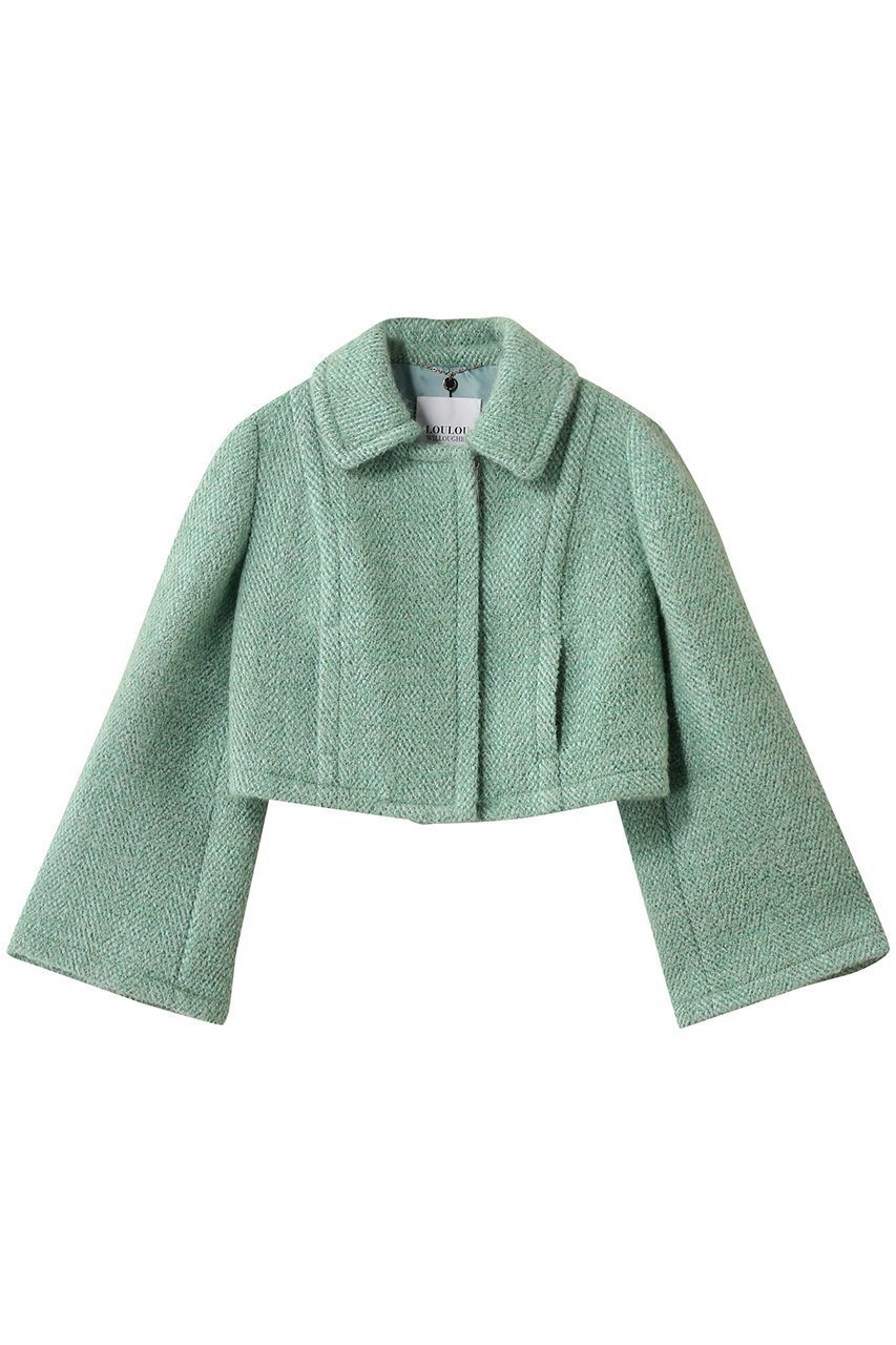【アルアバイル/allureville】の【Loulou Willoughby】BONOTTOステンカラージャケット インテリア・キッズ・メンズ・レディースファッション・服の通販 founy(ファニー) 　ファッション　Fashion　レディースファッション　Fashion for Women　アウター　Coat / Outerwear Collection　レディースジャケット・軽アウター　Jackets　ジャケット　Jacket, Outerwear　スリーブ　Sleeve, Long Sleeve / Short Sleeve　ツイード　Twill, Twill Weave　トレンド　Trend, Trending Now　フロント　Front, Front Design　ポケット　Pocket, Pocket Detail　ミントグリーン|ID: prp329100004589627 ipo3291000000035557903
