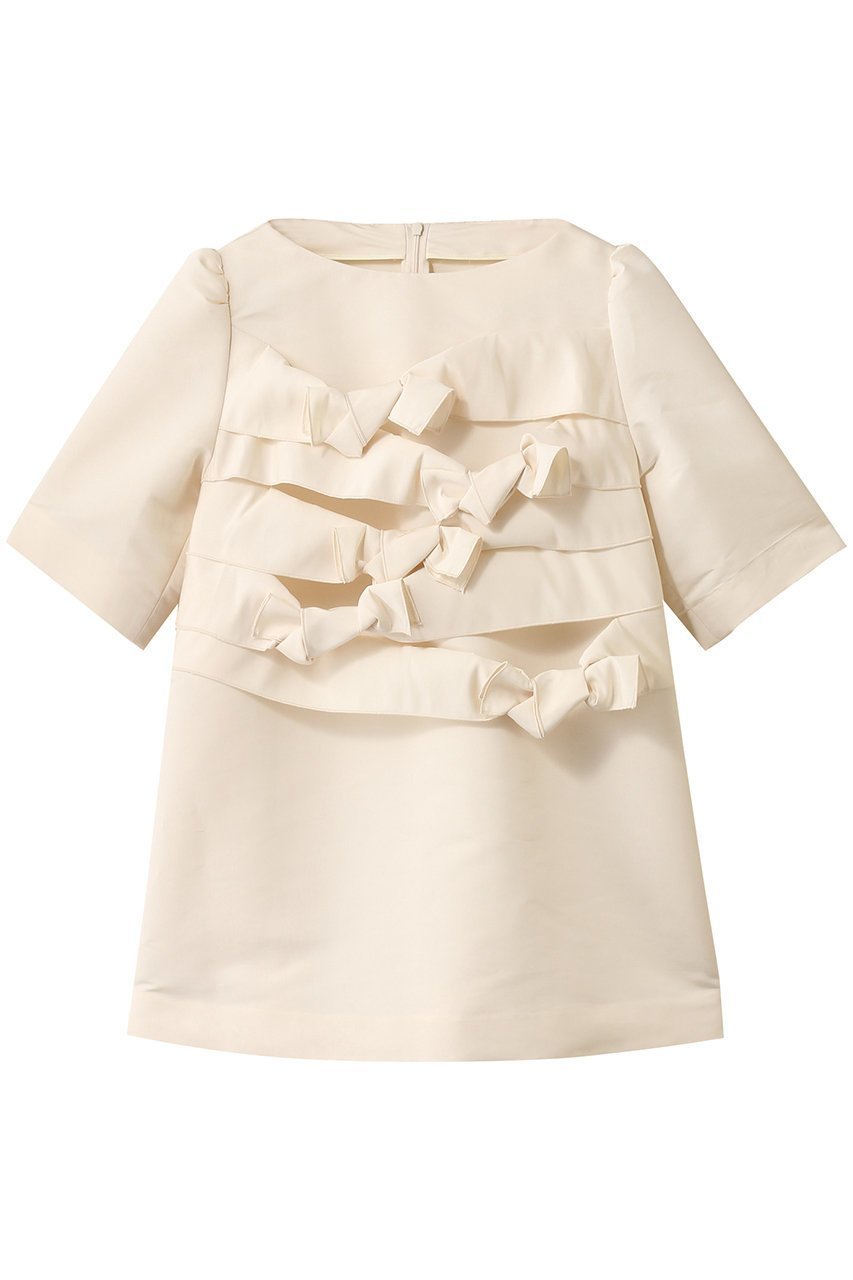 【アルアバイル/allureville】の【Loulou Willoughby】ランダムリボンタフタブラウス インテリア・キッズ・メンズ・レディースファッション・服の通販 founy(ファニー) 　ファッション　Fashion　レディースファッション　Fashion for Women　トップス・カットソー　Cut & Sew Tops　シャツ・ブラウス・オフィスカジュアル　Elegant Blouses & Button-Ups　おすすめ　Recommended / Our Picks　ギャザー　Gathered, Ruffled　グログラン　Grosgrain, Grosgrain Ribbon　ショート　Short, Short Length　スリーブ　Sleeve, Long Sleeve / Short Sleeve　ランダム　Random, Irregular　リボン　Ribbon, Bow　エレガント 上品　Elegant　アイボリー|ID: prp329100004589629 ipo3291000000035472972