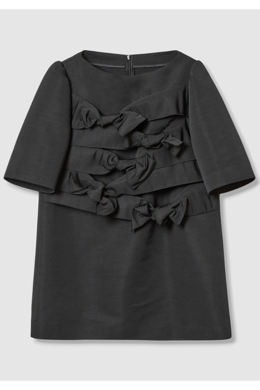 【アルアバイル/allureville】の【Loulou Willoughby】ランダムリボンタフタブラウス インテリア・キッズ・メンズ・レディースファッション・服の通販 founy(ファニー) 　ファッション　Fashion　レディースファッション　Fashion for Women　トップス・カットソー　Cut & Sew Tops　シャツ・ブラウス・オフィスカジュアル　Elegant Blouses & Button-Ups　おすすめ　Recommended / Our Picks　ギャザー　Gathered, Ruffled　グログラン　Grosgrain, Grosgrain Ribbon　ショート　Short, Short Length　スリーブ　Sleeve, Long Sleeve / Short Sleeve　ランダム　Random, Irregular　リボン　Ribbon, Bow　エレガント 上品　Elegant　ブラック|ID: prp329100004589629 ipo3291000000035472973