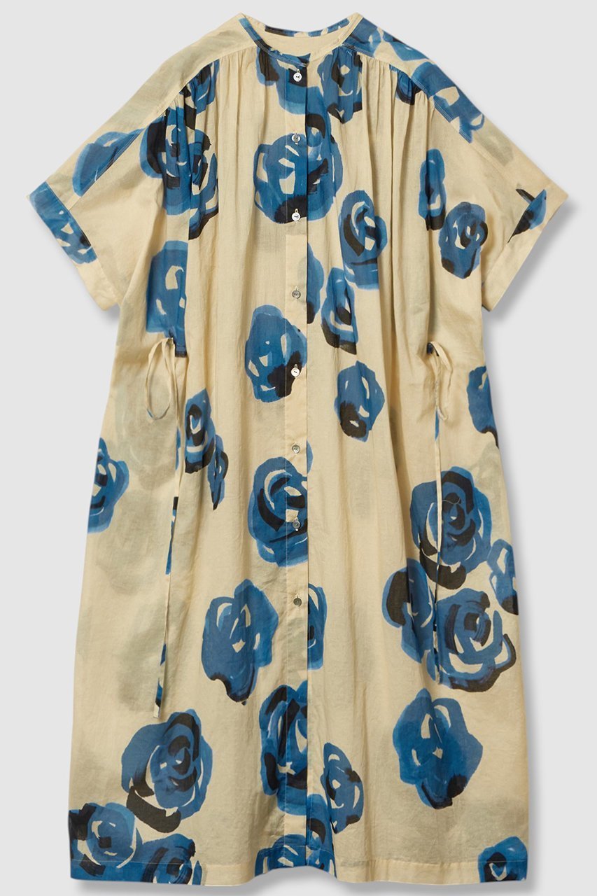 【ハウス オブ ロータス/HOUSE OF LOTUS】のブルーフラワーシャツワンピース インテリア・キッズ・メンズ・レディースファッション・服の通販 founy(ファニー) 　ファッション　Fashion　レディースファッション　Ladies' Fashion Online　ワンピース　Dress　シャツワンピース　Shirt Dresses　チュニック　Tunic　2025年　2025　2025-2026秋冬・A/W　Aw/Autumn/Winter/Fw/Fall/2025-2026　おすすめ　Recommend　グラデーション　Gradation　ジョーゼット　Georgette　スリット　Slit　チュニック　Tunic　ドレープ　Drape　プリント　Print　ロング　Long　ワーク　Work　A/W・秋冬　Aw・Autumn/Winter・Fw・Fall-Winter　ベージュ|ID: prp329100004592169 ipo3291000000032601406