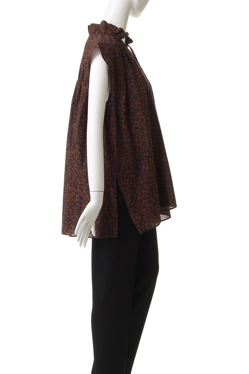 【ハウス オブ ロータス/HOUSE OF LOTUS】のウェーブプリントギャザーノースリーブブラウス 人気、トレンドファッション・服の通販 founy(ファニー) 　ファッション　Fashion　レディースファッション　Fashion for Women　トップス・カットソー　Cut & Sew Tops　キャミソール&ノースリーブ　Camisoles & Sleeveless Tops　シャツ・ブラウス・オフィスカジュアル　Elegant Blouses & Button-Ups　ギャザー　Gathered, Ruffled　サッカー　Seersucker, Summer Fabric　スリット　Slit, Slit Detail　ノースリーブ　Sleeveless, No-Sleeve　フリル　Frill, Ruffle　プリント　Print, Printed Pattern　モザイク　Mosaic, Geometric Pattern　夏　Summer　other-3|ID: prp329100004592173 ipo3291000000034515011