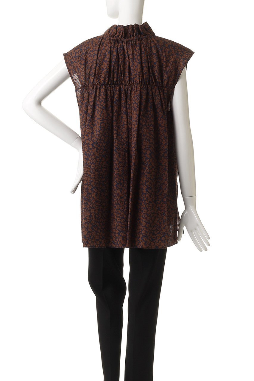 【ハウス オブ ロータス/HOUSE OF LOTUS】のウェーブプリントギャザーノースリーブブラウス 人気、トレンドファッション・服の通販 founy(ファニー) 　ファッション　Fashion　レディースファッション　Fashion for Women　トップス・カットソー　Cut & Sew Tops　キャミソール&ノースリーブ　Camisoles & Sleeveless Tops　シャツ・ブラウス・オフィスカジュアル　Elegant Blouses & Button-Ups　ギャザー　Gathered, Ruffled　サッカー　Seersucker, Summer Fabric　スリット　Slit, Slit Detail　ノースリーブ　Sleeveless, No-Sleeve　フリル　Frill, Ruffle　プリント　Print, Printed Pattern　モザイク　Mosaic, Geometric Pattern　夏　Summer　other-4|ID: prp329100004592173 ipo3291000000035483613