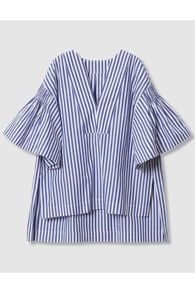 【ハウス オブ ロータス/HOUSE OF LOTUS】のストライプタックシャーリングブラウス 人気、トレンドファッション・服の通販 founy(ファニー) ファッション Fashion レディースファッション Fashion for Women トップス・カットソー Cut & Sew Tops シャツ・ブラウス・オフィスカジュアル Elegant Blouses & Button-Ups シャーリング Shirring, Ruched ショート Short, Short Length ストライプ Stripe, Striped Pattern スリット Slit, Slit Detail スリーブ Sleeve, Long Sleeve / Short Sleeve バランス Balance, Style Balance フェミニン Feminine, Girly フレア Flare, Flared フロント Front, Front Design マニッシュ Mannish, Boyish |ID:prp329100004592175