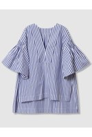 【ハウス オブ ロータス/HOUSE OF LOTUS】のストライプタックシャーリングブラウス 人気、トレンドファッション・服の通販 founy(ファニー) ファッション Fashion レディースファッション Fashion for Women トップス・カットソー Cut & Sew Tops シャツ・ブラウス・オフィスカジュアル Elegant Blouses & Button-Ups シャーリング Shirring, Ruched ショート Short, Short Length ストライプ Stripe, Striped Pattern スリット Slit, Slit Detail スリーブ Sleeve, Long Sleeve / Short Sleeve バランス Balance, Style Balance フェミニン Feminine, Girly フレア Flare, Flared フロント Front, Front Design マニッシュ Mannish, Boyish |ID:prp329100004592175