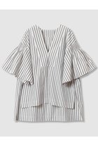 【ハウス オブ ロータス/HOUSE OF LOTUS】のストライプタックシャーリングブラウス ブラック|ID:prp329100004592175