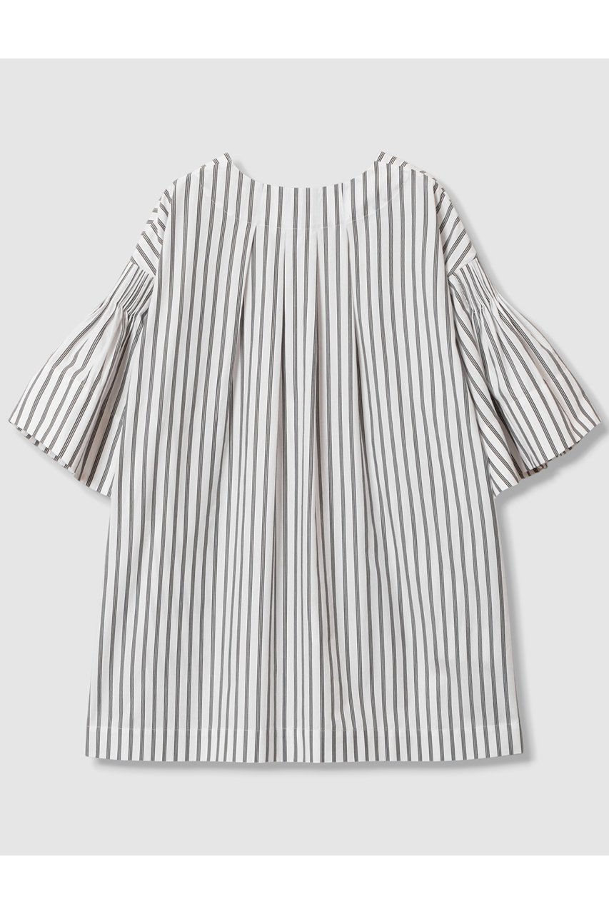 【ハウス オブ ロータス/HOUSE OF LOTUS】のストライプタックシャーリングブラウス 人気、トレンドファッション・服の通販 founy(ファニー) 　ファッション　Fashion　レディースファッション　Fashion for Women　トップス・カットソー　Cut & Sew Tops　シャツ・ブラウス・オフィスカジュアル　Elegant Blouses & Button-Ups　シャーリング　Shirring, Ruched　ショート　Short, Short Length　ストライプ　Stripe, Striped Pattern　スリット　Slit, Slit Detail　スリーブ　Sleeve, Long Sleeve / Short Sleeve　バランス　Balance, Style Balance　フェミニン　Feminine, Girly　フレア　Flare, Flared　フロント　Front, Front Design　マニッシュ　Mannish, Boyish　other-2|ID: prp329100004592175 ipo3291000000034515020