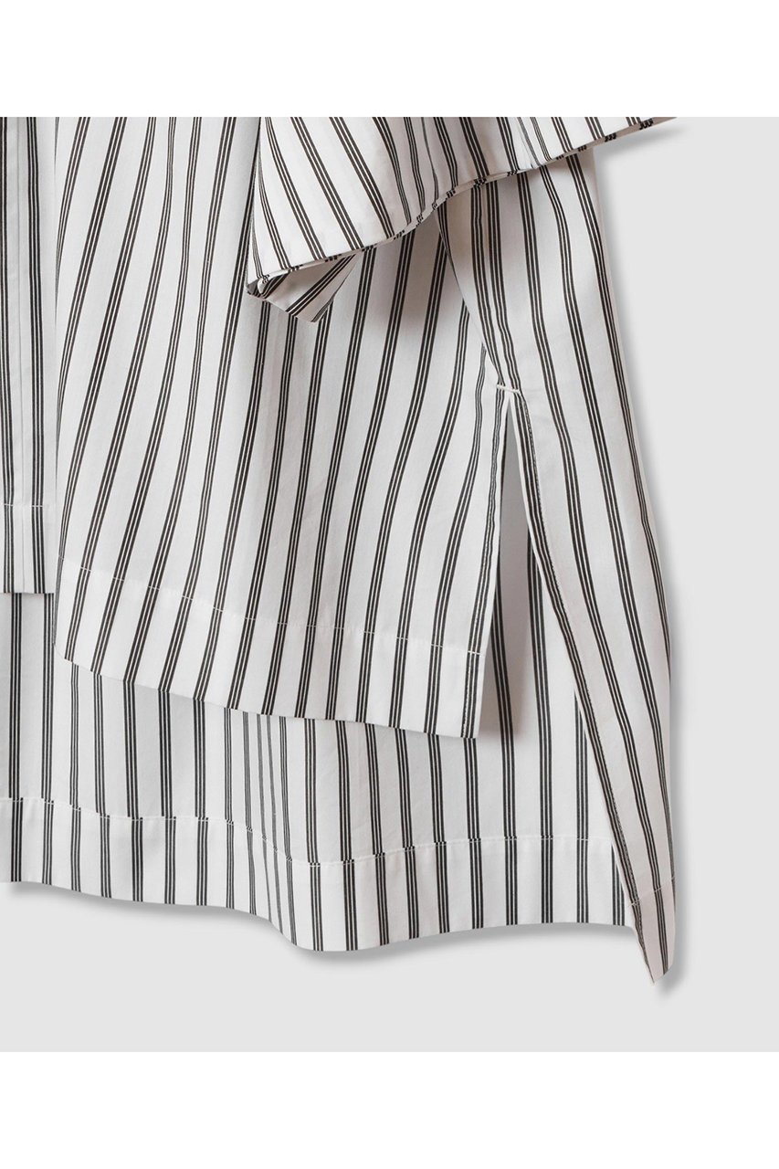 【ハウス オブ ロータス/HOUSE OF LOTUS】のストライプタックシャーリングブラウス 人気、トレンドファッション・服の通販 founy(ファニー) 　ファッション　Fashion　レディースファッション　Fashion for Women　トップス・カットソー　Cut & Sew Tops　シャツ・ブラウス・オフィスカジュアル　Elegant Blouses & Button-Ups　シャーリング　Shirring, Ruched　ショート　Short, Short Length　ストライプ　Stripe, Striped Pattern　スリット　Slit, Slit Detail　スリーブ　Sleeve, Long Sleeve / Short Sleeve　バランス　Balance, Style Balance　フェミニン　Feminine, Girly　フレア　Flare, Flared　フロント　Front, Front Design　マニッシュ　Mannish, Boyish　other-5|ID: prp329100004592175 ipo3291000000034515023