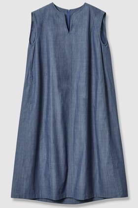 【ハウス オブ ロータス/HOUSE OF LOTUS】のシャンブレーデニムフォルムワンピース 人気、トレンドファッション・服の通販 founy(ファニー) ファッション Fashion レディースファッション Ladies' Fashion Online ワンピース Dress チュニック Tunic 2025年 2025 2025-2026秋冬・A/W Aw/Autumn/Winter/Fw/Fall/2025-2026 インディゴ Indigo シャンブレー Chambray チュニック Tunic フォルム Form フロント Front ロング Long エレガント 上品 Elegant A/W・秋冬 Aw・Autumn/Winter・Fw・Fall-Winter |ID:prp329100004592179