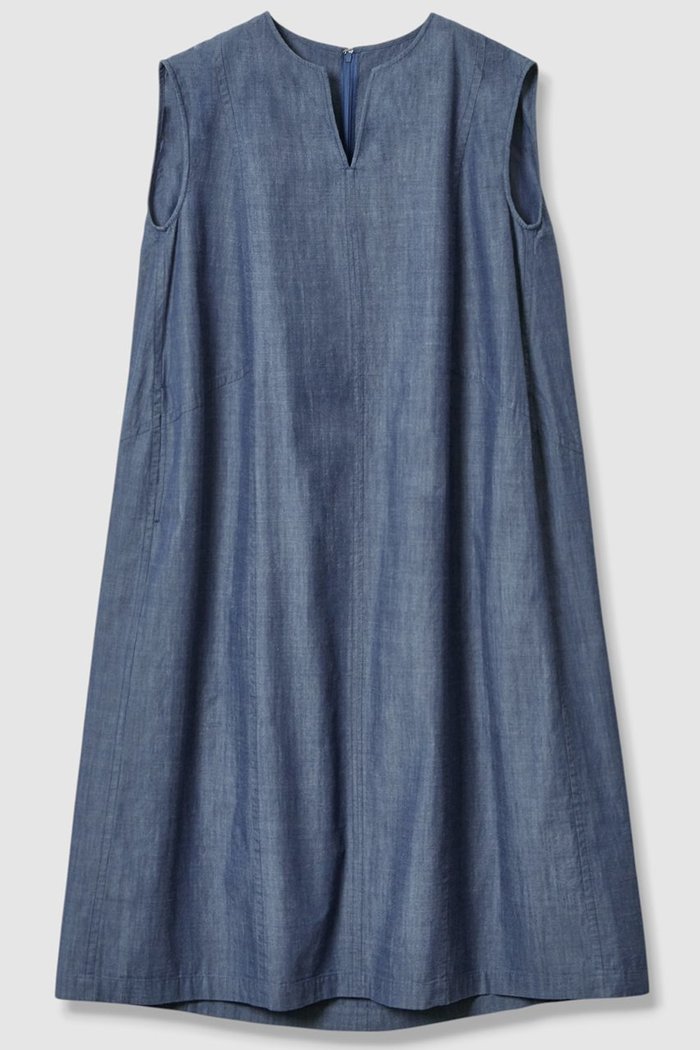 【ハウス オブ ロータス/HOUSE OF LOTUS】のシャンブレーデニムフォルムワンピース インテリア・キッズ・メンズ・レディースファッション・服の通販 founy(ファニー) https://founy.com/ ファッション Fashion レディースファッション Fashion for Women ワンピース Dresses チュニック Tunic Tops & Dresses インディゴ Indigo Denim シャンブレー Chambray, Denim-Like Fabric チュニック Tunic, Long Top フォルム Silhouette, Form フロント Front, Front Design ロング Long, Long-Length エレガント 上品 Elegant |ID: prp329100004592179 ipo3291000000034515040