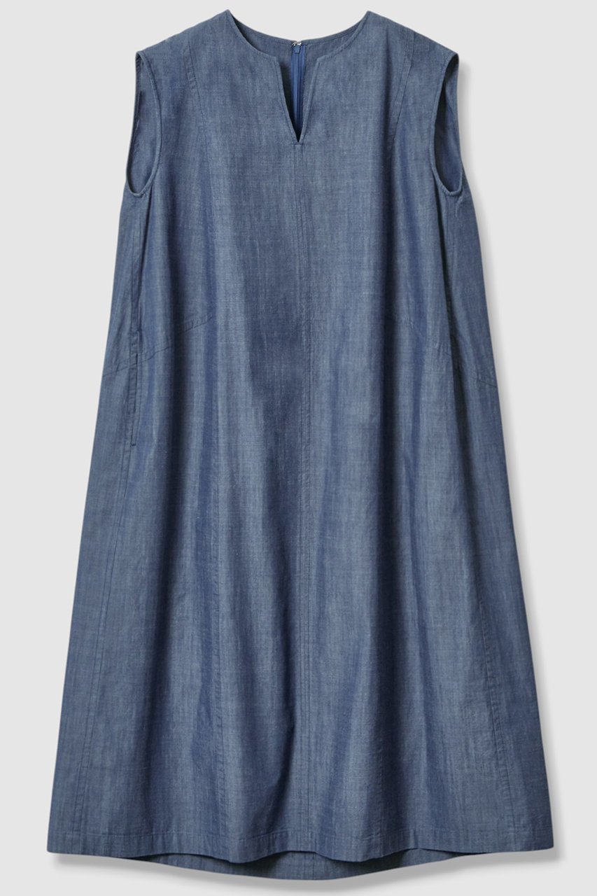 【ハウス オブ ロータス/HOUSE OF LOTUS】のシャンブレーデニムフォルムワンピース 人気、トレンドファッション・服の通販 founy(ファニー) 　ファッション　Fashion　レディースファッション　Fashion for Women　ワンピース　Dresses　チュニック　Tunic Tops & Dresses　インディゴ　Indigo Denim　シャンブレー　Chambray, Denim-Like Fabric　チュニック　Tunic, Long Top　フォルム　Silhouette, Form　フロント　Front, Front Design　ロング　Long, Long-Length　エレガント 上品　Elegant　 other-1|ID: prp329100004592179 ipo3291000000034515040