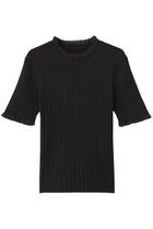 【アルアバイル/allureville】の【Loulou Willoughby】ハーフチューブラーリブニット ブラック|ID: prp329100004592208 ipo3291000000036117401